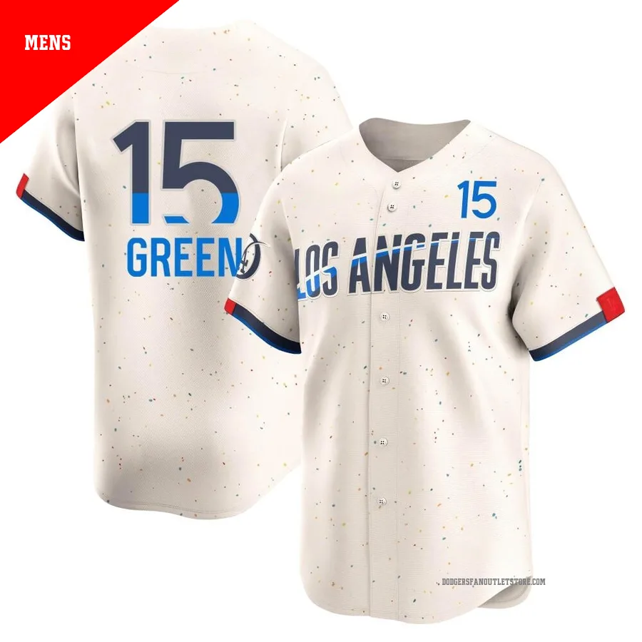 Los Angeles Dodgers ＃15 Shawn Green Men's Cream Limited 2024 City Connect Jersey
