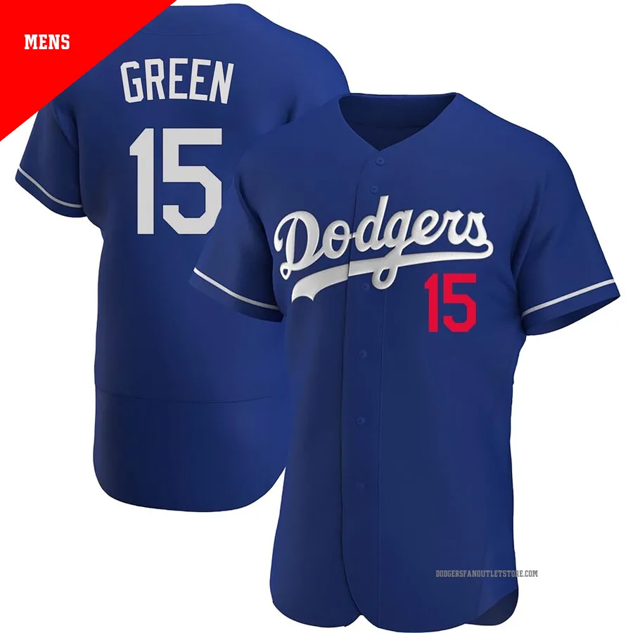 Los Angeles Dodgers ＃15 Shawn Green Men's Royal Authentic Alternate Jersey