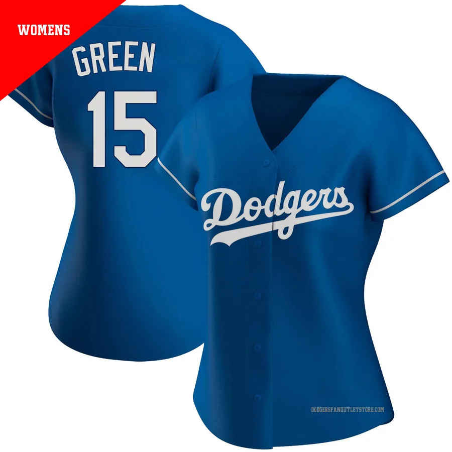 Los Angeles Dodgers ＃15 Shawn Green Women's Royal Authentic Alternate Jersey
