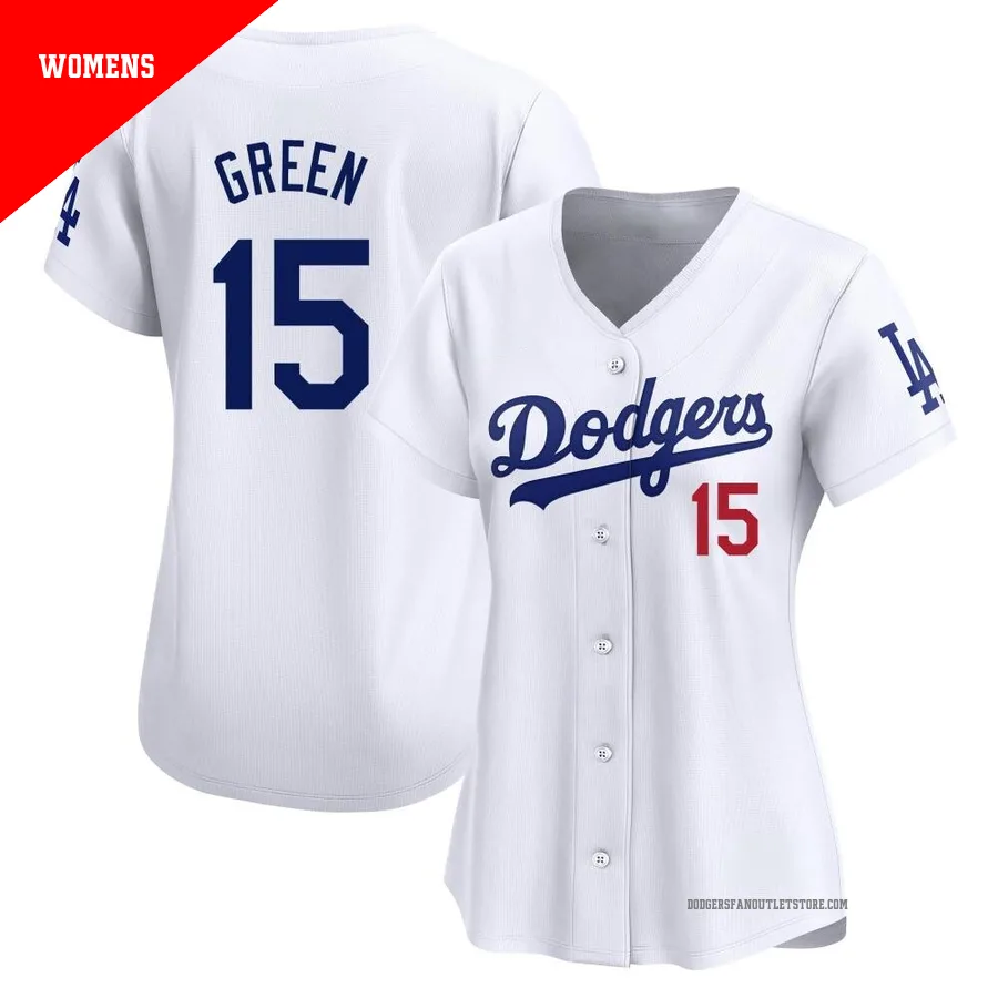 Los Angeles Dodgers ＃15 Shawn Green Women's White Limited Home Jersey