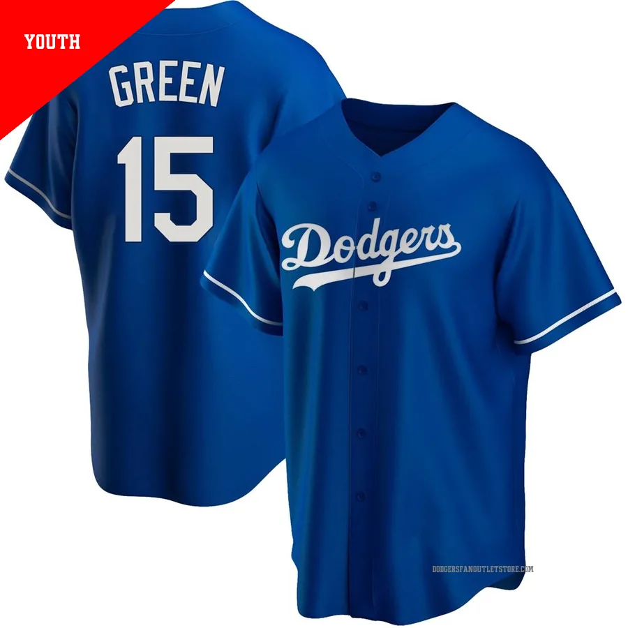 Los Angeles Dodgers ＃15 Shawn Green Youth Royal Replica Alternate Jersey
