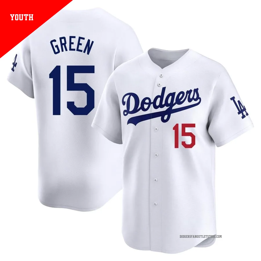 Los Angeles Dodgers ＃15 Shawn Green Youth White Limited Home Jersey