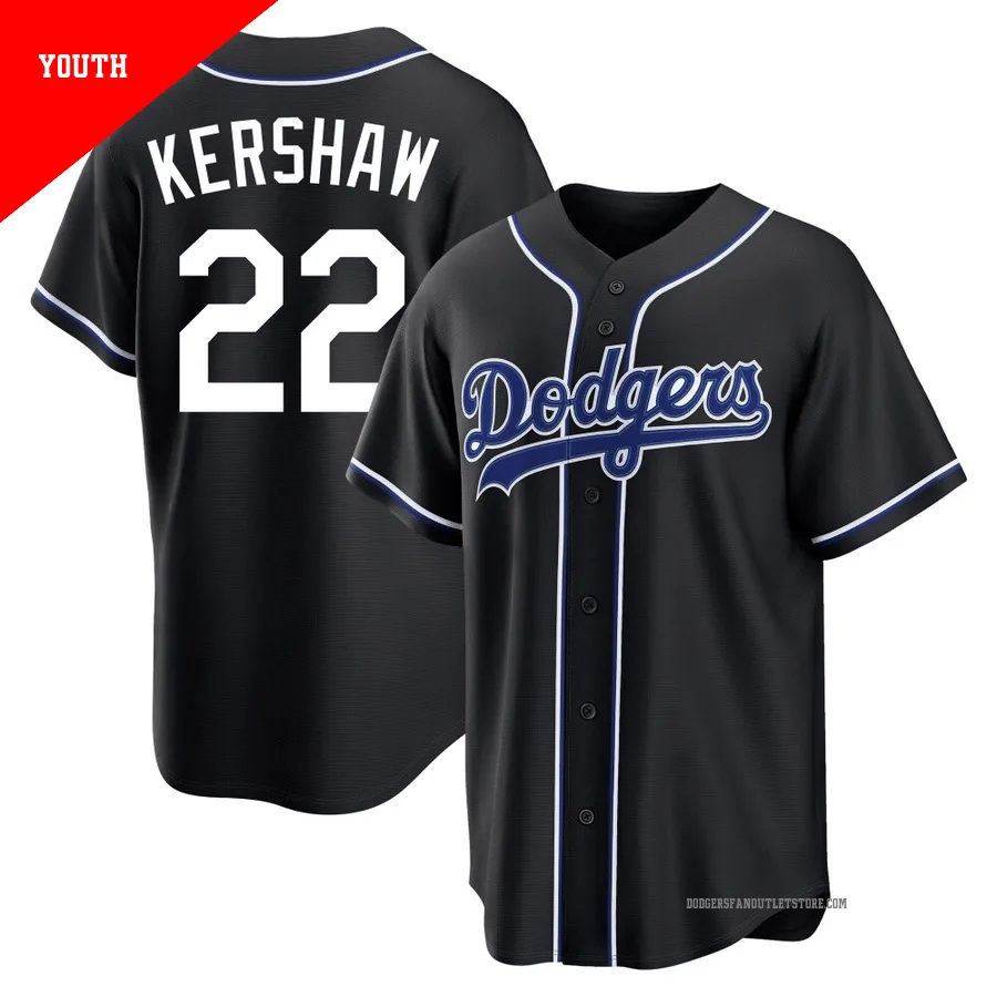 Los Angeles Dodgers ＃22 Clayton Kershaw Women's Black Authentic