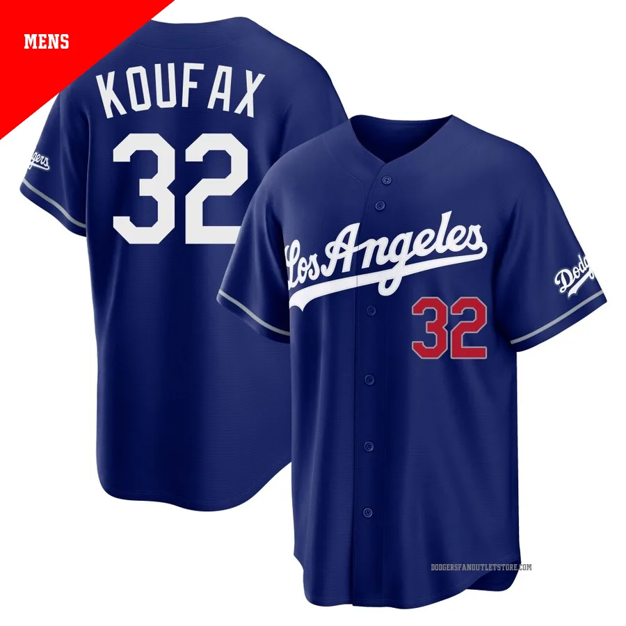 Los Angeles Dodgers ＃32 Sandy Koufax Men's Royal Limited