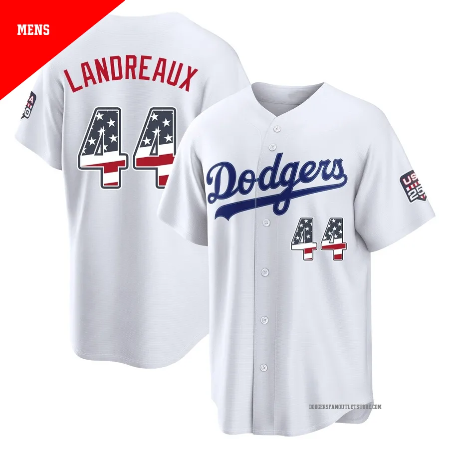 Los Angeles Dodgers ＃44 Ken Landreaux Men's White Limited Home